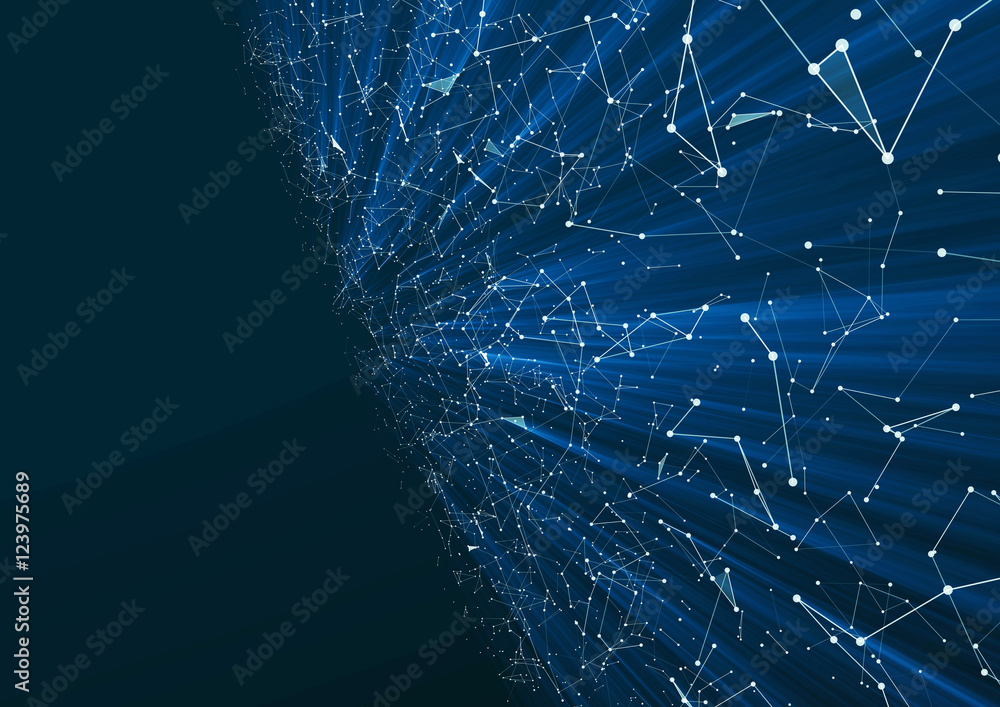 Wall mural abstract geometric technology design element.