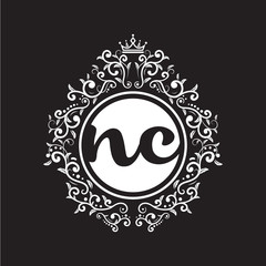 vintage circle initial logo