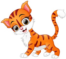 Cute cartoon cat smiling
