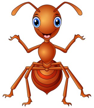 Happy ant  cartoon standing