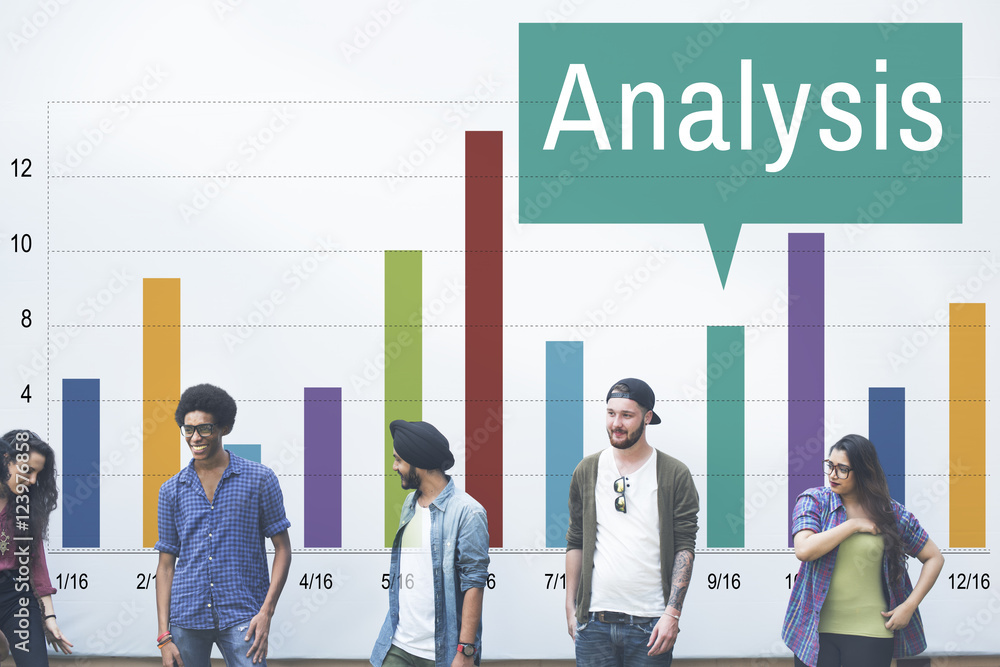 Poster analysis analytics graph growth statistics concept