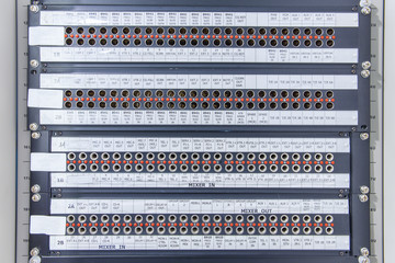 Fototapeta premium Patch panel that is equipped for broadcast.