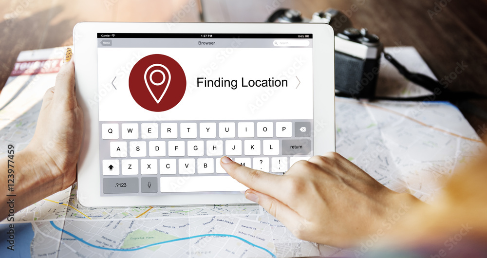 Poster location finder map application concept