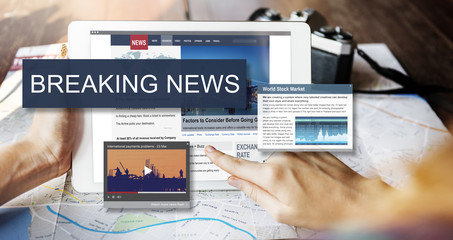 Breaking News Media Announcement Social Concept