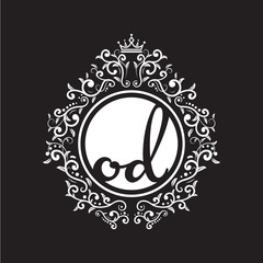 vintage circle initial logo