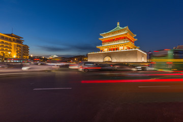 In the evening, Xi'an city building © 孤飞的鹤