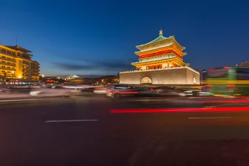 Foto op Canvas In the evening, Xi'an city building © 孤飞的鹤