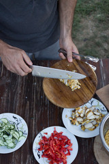 food preparing cutting on table