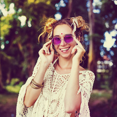 stylish hippie girl - 