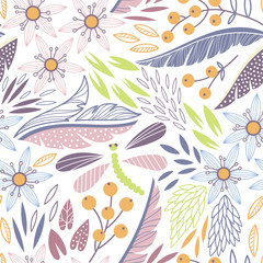 Vector floral seamless pattern
