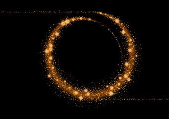 glittering stars and trail of sparkling particles