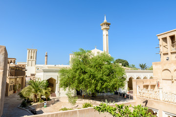 Fototapeta na wymiar Bastakiya - old town with arabic architecture in Dubai, UAE