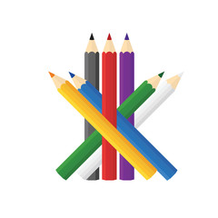 Color wooden pencils concept by Sort random pattern