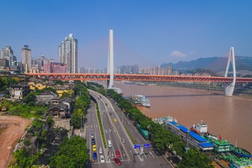 Fototapeta premium Skyscrapers and Yangtze River. Chongqing , China