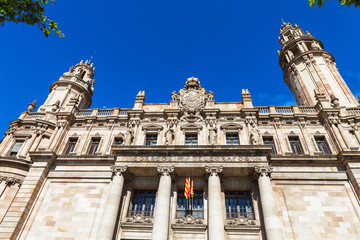 Barcelona, Spain - April 17, 2016: Postal and telegraph building