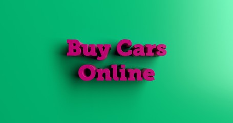 Buy Cars Online - 3D rendered colorful headline illustration.  Can be used for an online banner ad or a print postcard.