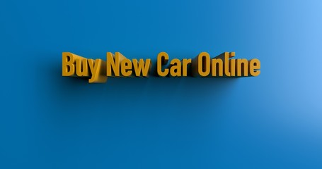 Buy New Car Online - 3D rendered colorful headline illustration.  Can be used for an online banner ad or a print postcard.