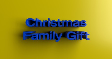 Christmas Family Gift Ideas - 3D rendered colorful headline illustration.  Can be used for an online banner ad or a print postcard.