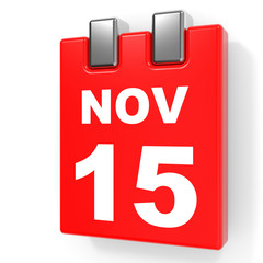 November 15. Calendar on white background.