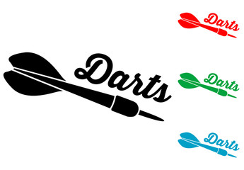 Icono plano Darts con dardo varios colores