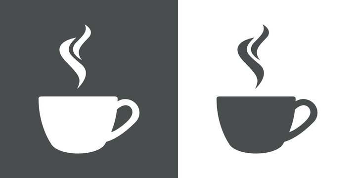 Fototapeta Płaski szary ikona parze kawy