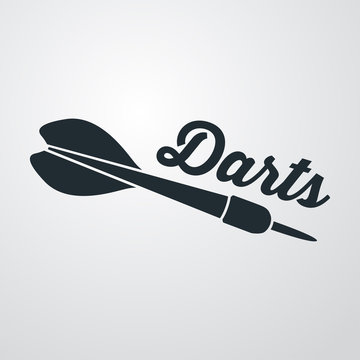 Icono plano Darts con dardo sobre fondo degradado