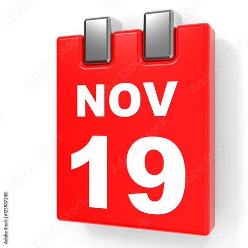 November 19 Calendar On White Background Stock Photo And Royalty November 19 Calendar On White Background Stock Photo And Royalty