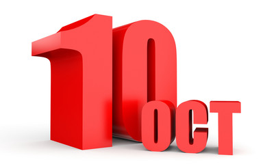 October 10. Text on white background.