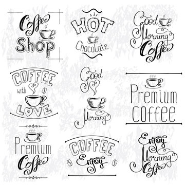 Set Of Coffee Labels