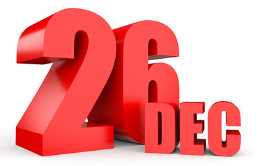 December 26. Text on white background.