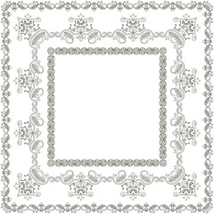 Symmetric square pattern, brush, vector illustration