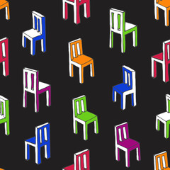 seamless vector pattern with chairs