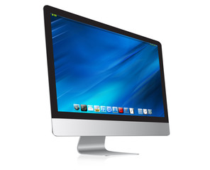 Modern computer on white background 3D rendering
