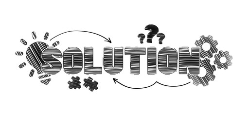 Obraz premium Hand-drawn solution text