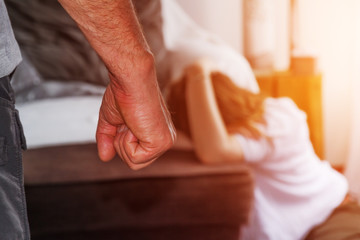 Obraz premium Domestic violence at home