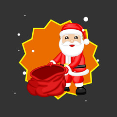 Santa Claus Showing Empty Gift Bag