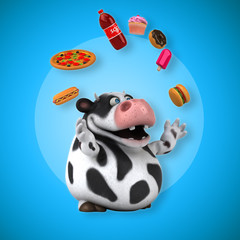 Fun cow - 3D Illustration