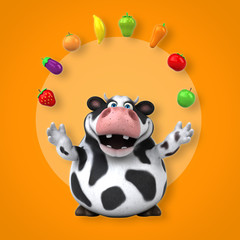 Naklejka premium Fun cow - 3D Illustration