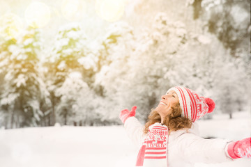 Young woman in winter park