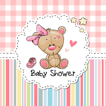 Baby Shower Greeting Card with Bear