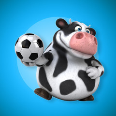 Naklejka premium Fun cow - 3D Illustration