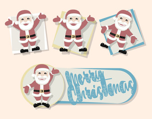 Cartoon Santa Claus Expressions Set