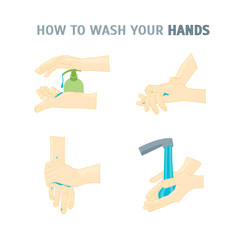Hands Washing. Vector