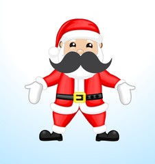 Cartoon Funny Santa with Big Moustaches