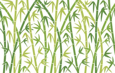 vector background with green bamboo stems