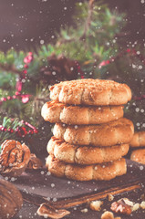 Christmas cookies with festive decoration