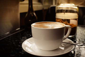 coffee cup morning on the table