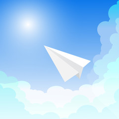 Paper Plane in The Sky - Vector File EPS10