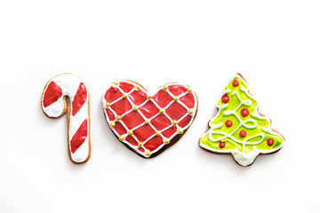 Christmas cookies in the shape of a star on a white background