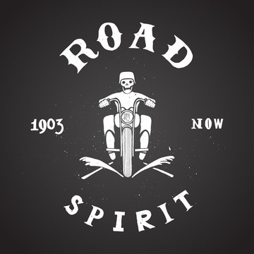 road spirit biker print. biker lettering vector.